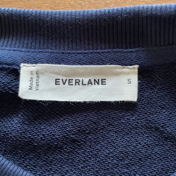 NWOT Everlane off duty terry crew sweatshirt size S small navy blue - Picture 4 of 8